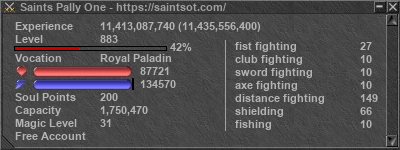 Signature for player Saints Pally One